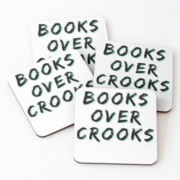 Item preview, books over crooks funny students quotes for back to school for book nerds designed and sold by TrinityGIRL.