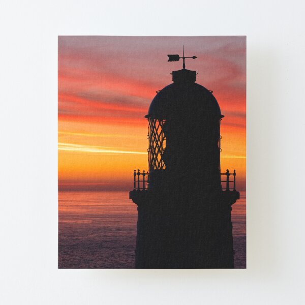 Sunset at Pendeen Lighthouse, Cornwall Canvas Mounted Print