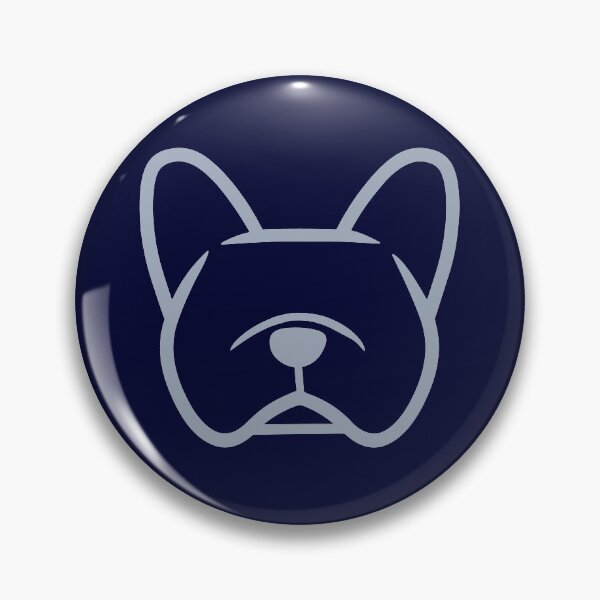Artikelvorschau, Französische Bulldogge Gesicht Silhouette in hellgrau auf Marine - Graue Frenchie Geschenke von Smooshface United entworfen und verkauft von smooshfaceutd.