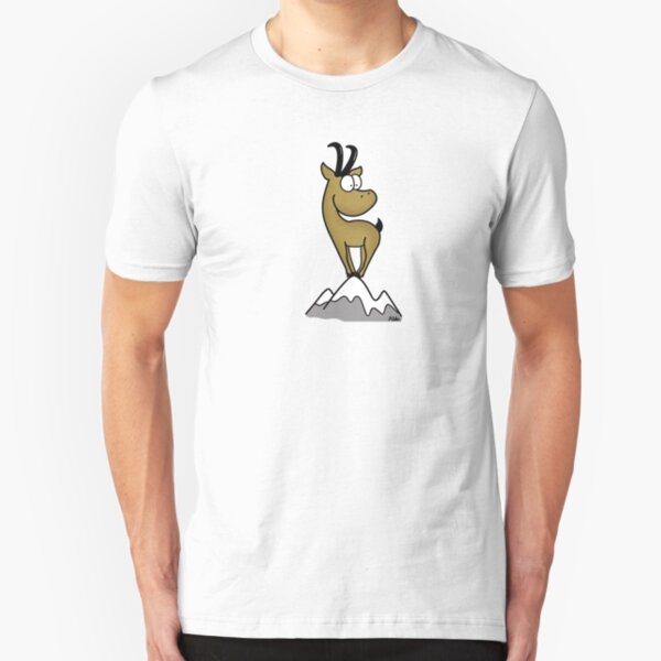Chamois on a mountain Slim Fit T-Shirt