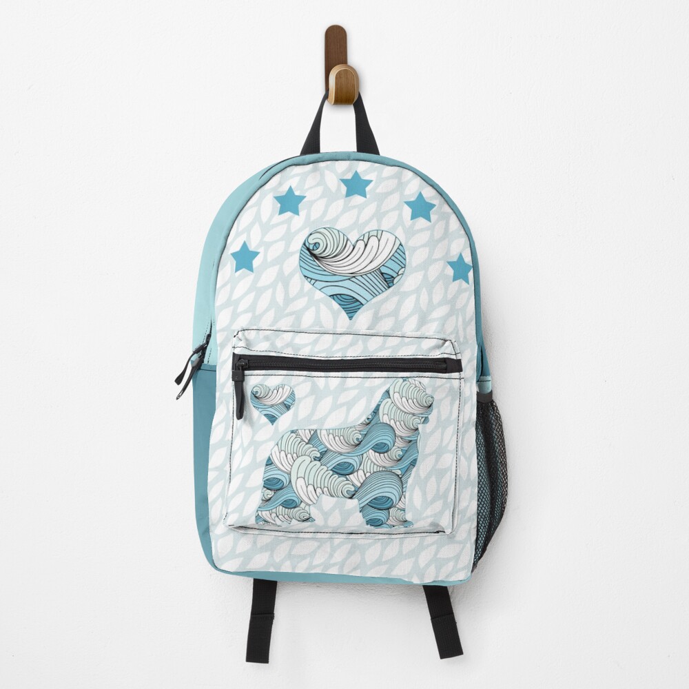 Blue Swirls Newfie Pattern Backpack