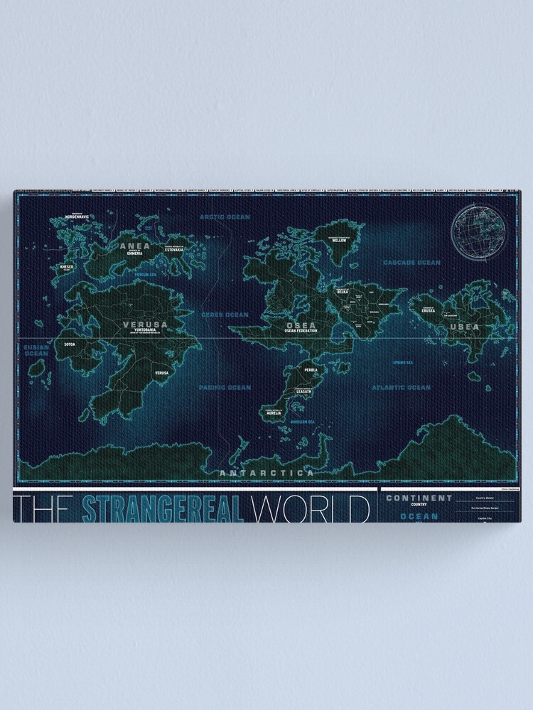 Strangereal World Map Canvas Print By FishInHisPuddle Redbubble   Fcp,small,wall Texture,product,750x1000 