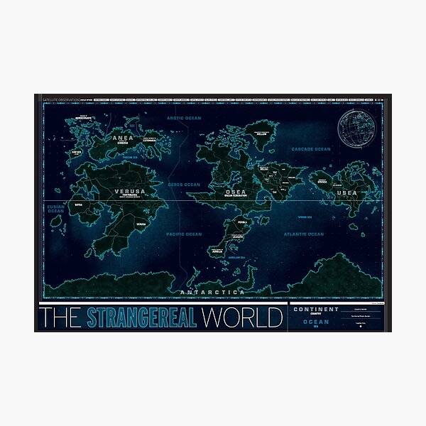 Strangereal World Map Photographic Print By FishInHisPuddle Redbubble Pp,504x498 Pad,600x600,f8f8f8 