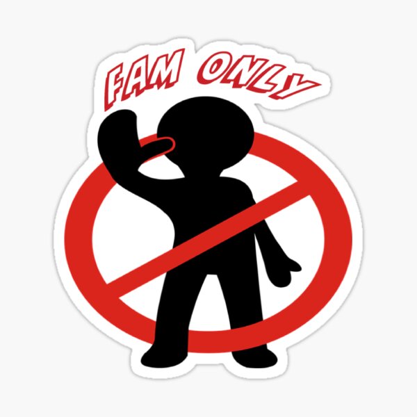 Small Circle Fam Only Sticker