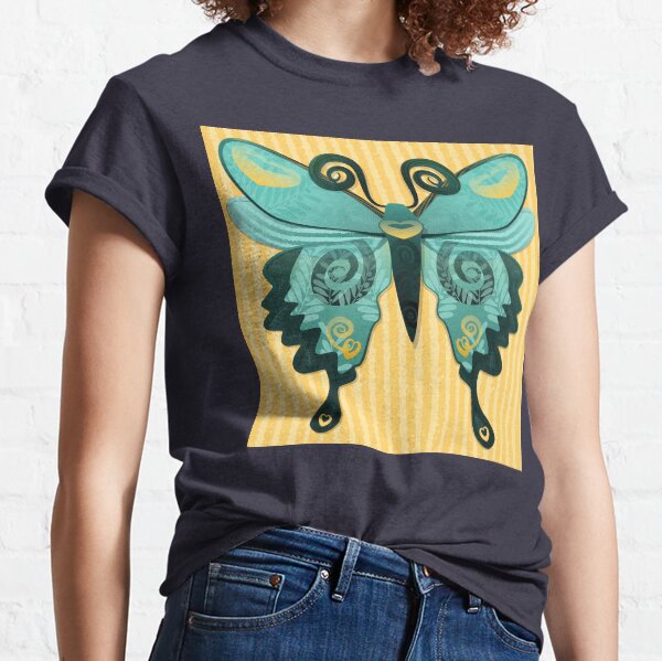 Butterfly in Yellow Gold and Teal Classic T-Shirt