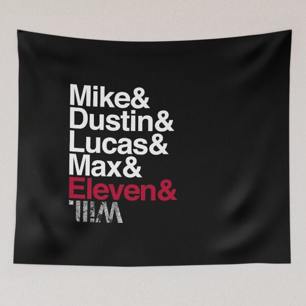 Item preview, Mike, Dustin, Lucas, Max, Eleven, Will - Black, White, Red designed and sold by electricdreamz.