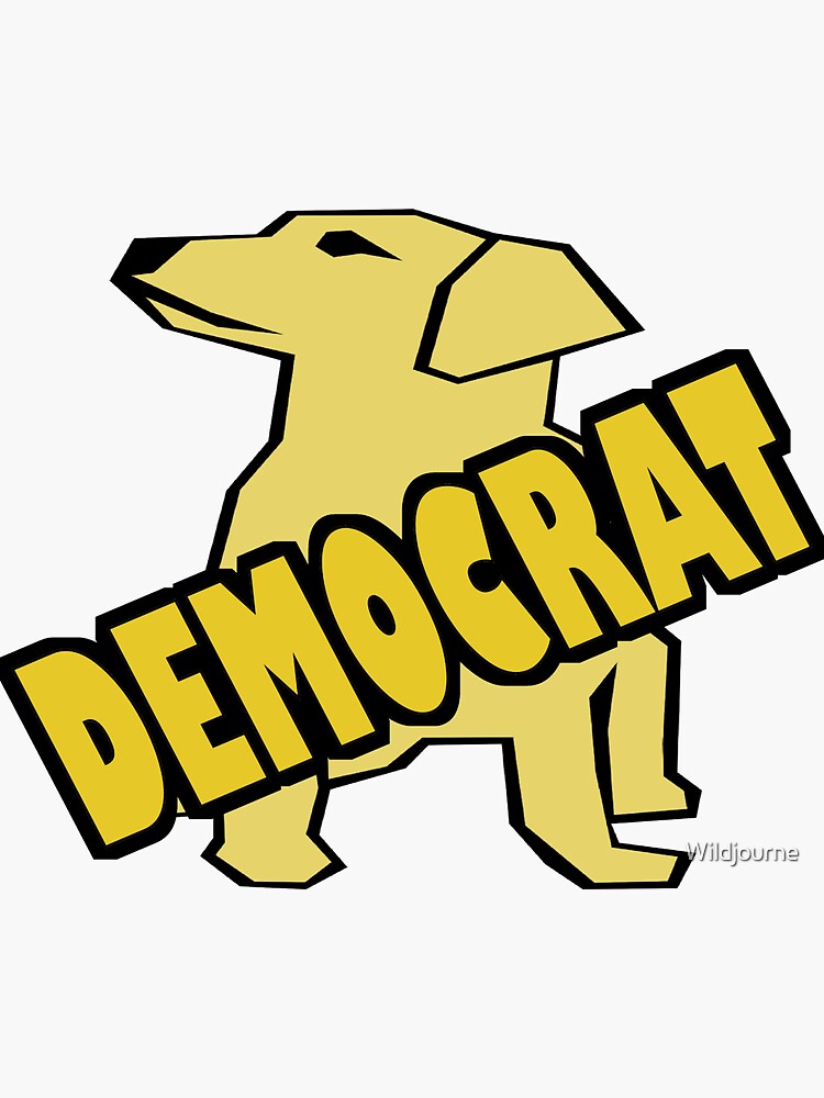 "Yellow Dog Democrat" Sticker for Sale by Wildjourne Redbubble