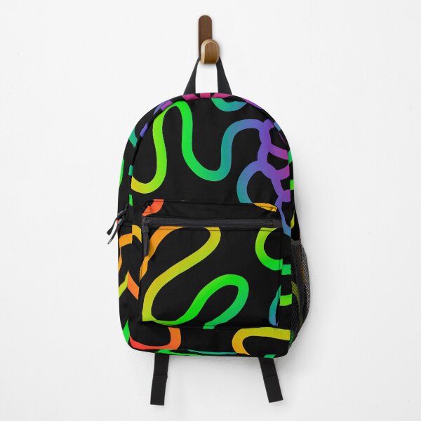 Item preview, colorful neon circular symmetrical pattern on a black background designed and sold by robinverheul.