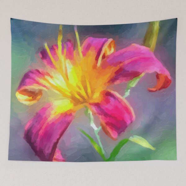 Item preview, Pretty Pink and Purple Flower With Yellow Center designed and sold by Jill Nightingale.