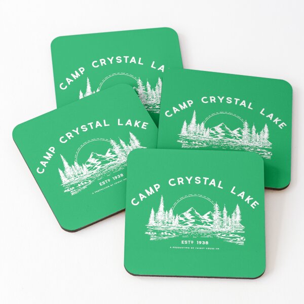 Aperçu de l'œuvre Camp Crystal Lake - Logo blanc créée et vendue par frighthouseco.