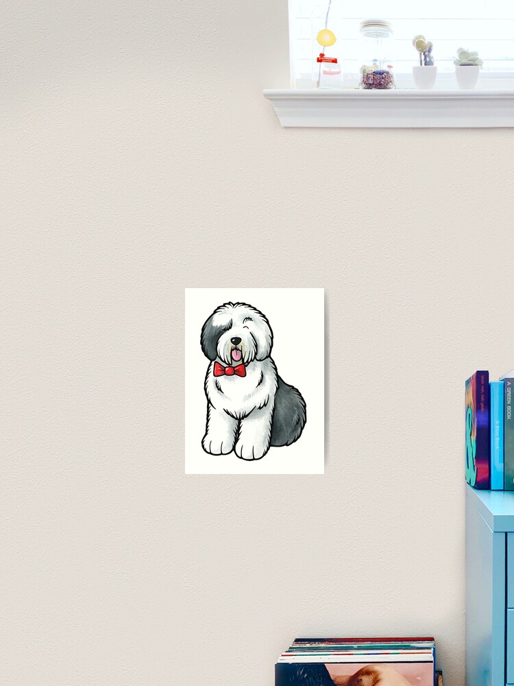 Old English Sheepdog Sticker for Sale by animalartbyjess