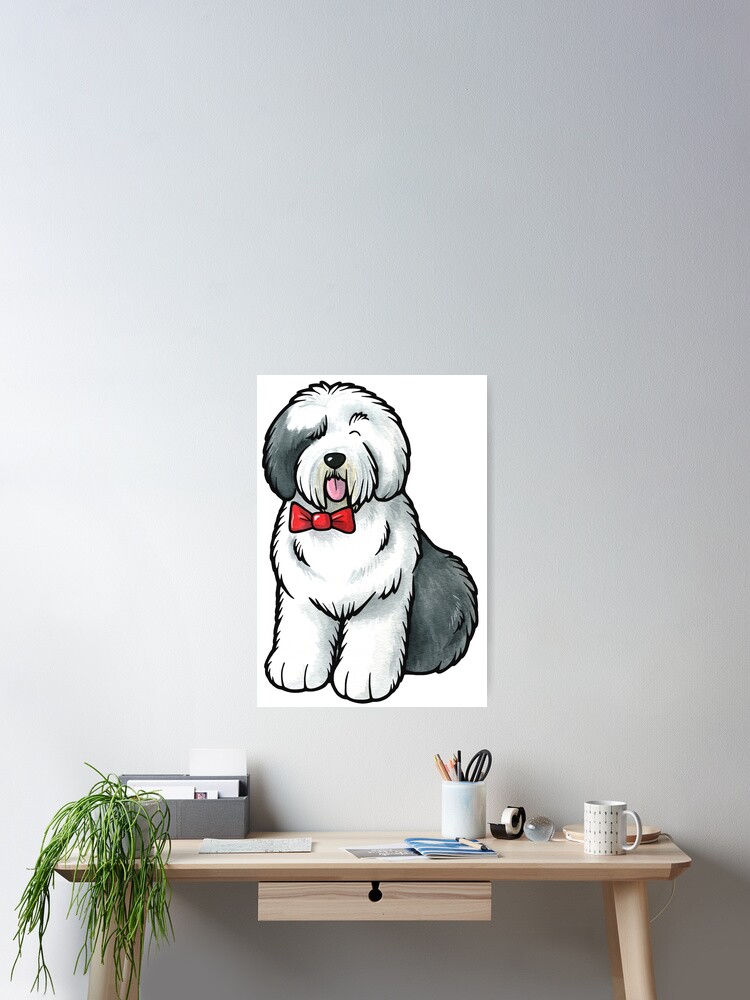 Old English Sheepdog Sticker for Sale by animalartbyjess