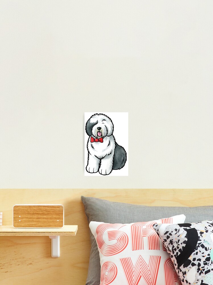 Old English Sheepdog Sticker for Sale by animalartbyjess