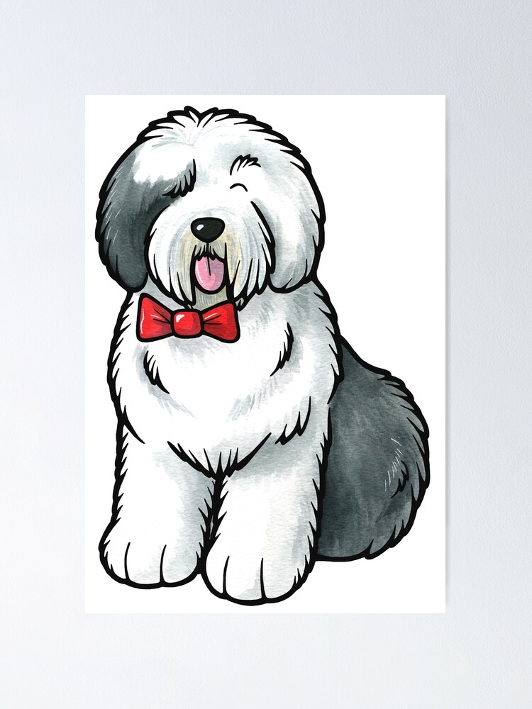 ANTIGUO perro PASTOR INGLÉS edición limitada arte perro imprimir 'De  Bobtail Segorbe