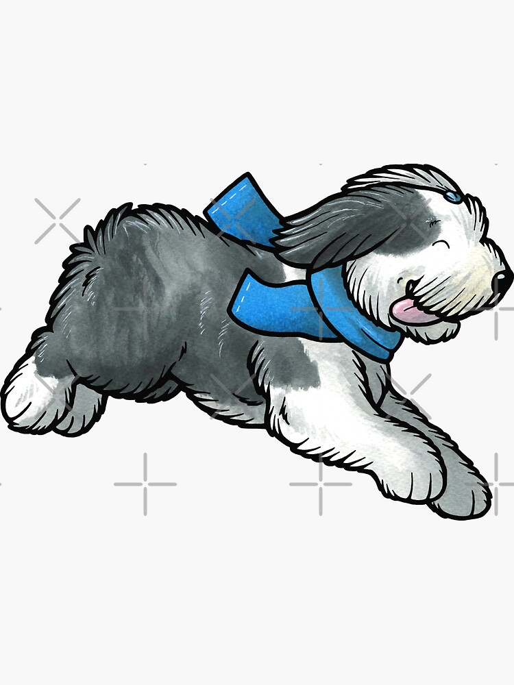 Old English Sheepdog Sticker for Sale by animalartbyjess