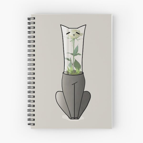 Item preview, White Rose Vase Cat :: Canines and Felines designed and sold by Platinumfrog.