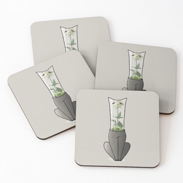 Item preview, White Rose Vase Cat :: Canines and Felines designed and sold by Platinumfrog.