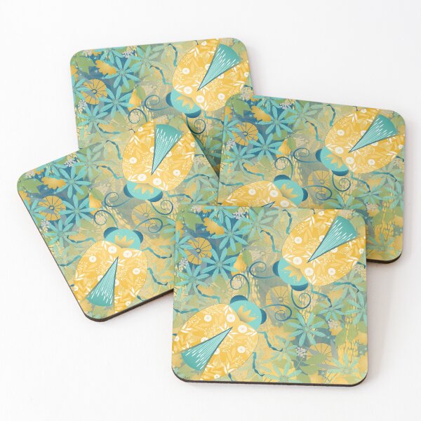 Item preview, Beetle Laydbugs in Yellow Gold and teal designed and sold by Sheri42.