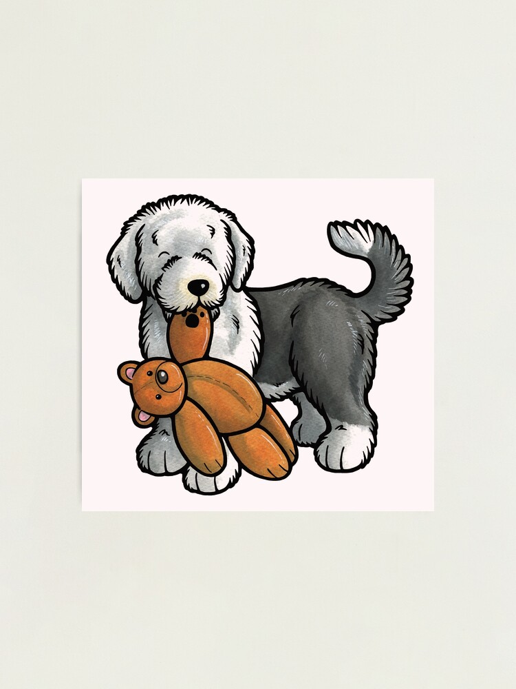 Old English Sheepdog Sticker for Sale by animalartbyjess