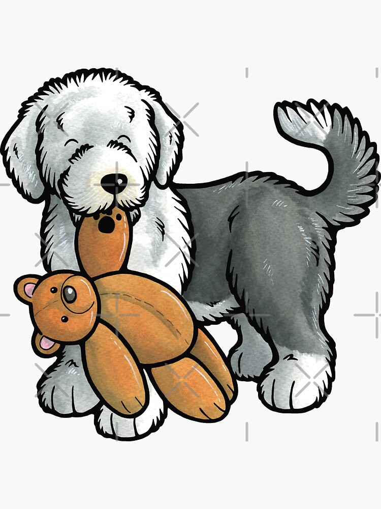 Old English Sheepdog Sticker for Sale by animalartbyjess