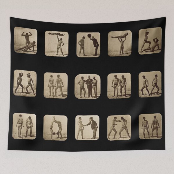 Item preview, Male Athletes Posturing - Muybridge Photograph Plates designed and sold by JuxtaHead.