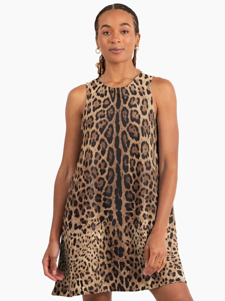 leopard a line dress A-line One Shoulder Backless Beaded Slit Leopard Print Unique Prom Dre –  Dairy Bridal main image 1