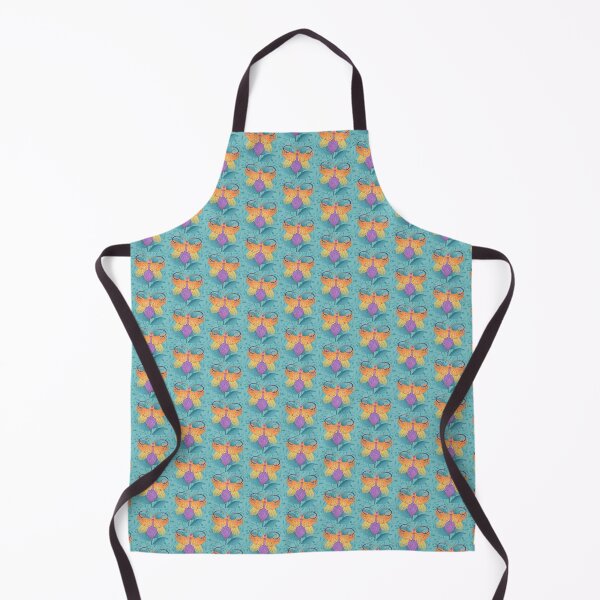 Item preview, Beetle Bright of Orange, lavender, yellow, and teal in a teal leaf background designed and sold by Sheri42.