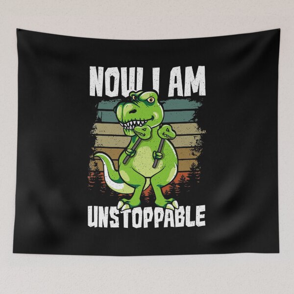 Item preview, Now I Am Unstoppable TRex Funny Short Dinosaur designed and sold by perfectpresents.
