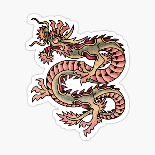 Salty-Dog2 American Japanese Traditional Dragon 2 Sticker