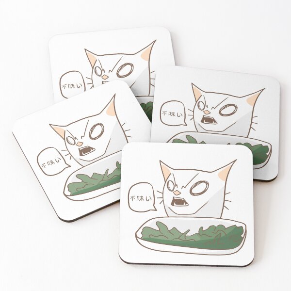Item preview, Angry cat eating vegetables Meme Chibi designed and sold by NoniAnimation.