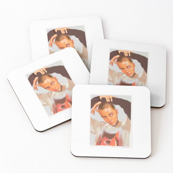 Item preview, girl with shaved head pretty portrait painting designed and sold by Ana  Hidalgo.