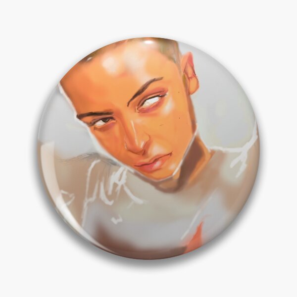 Item preview, girl with shaved head pretty portrait painting designed and sold by Ana  Hidalgo.