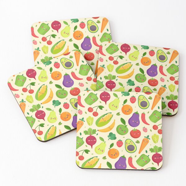 Item preview, Cute Kawaii Fruit and Veggie Pattern designed and sold by cutenfunny.