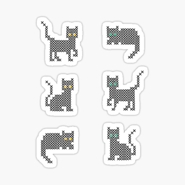 Curious Black Cats Sticker