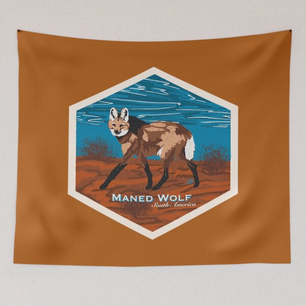 Item preview, Maned Wolf (Chrysocyon brachyurus) Screenprint Style designed and sold by Alawstrations.