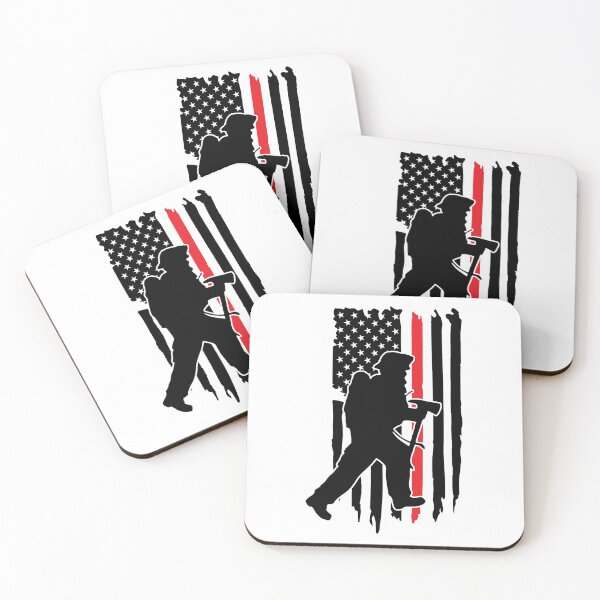 Item preview, Firefighter USA Flag Red Line  designed and sold by SheaHMC.