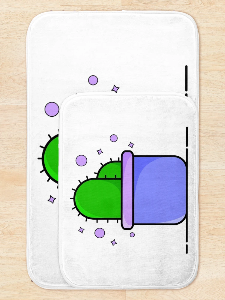 Thumbnail 5 of 6, Bath Mat, Cactus pattern designed and sold by colorsofcherry.