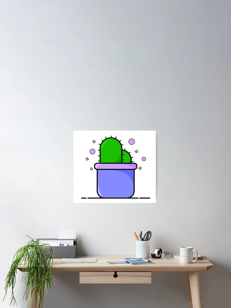 Thumbnail 2 of 3, Poster, Cactus pattern designed and sold by colorsofcherry.