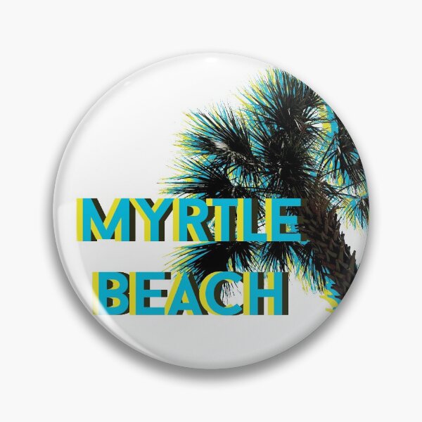 Artikelvorschau, Myrtle Beach mit Palme in leuchtendem Blau und Gelb entworfen und verkauft von JD-PANDA.
