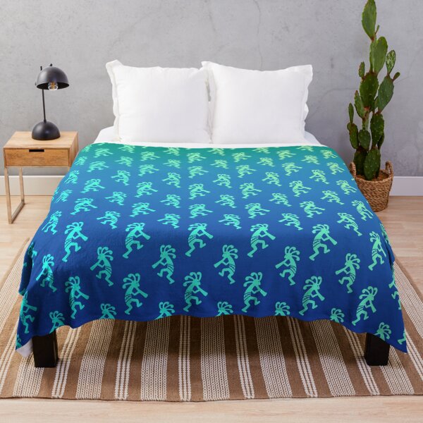 Item preview, Kokopelli Native American Flute Player Pattern Blue and Teal designed and sold by HashtagShirts.