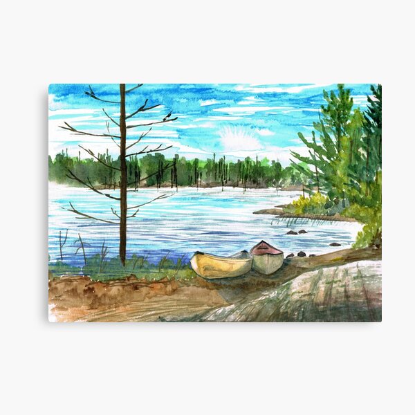 Canoes on Go Home Lake Canvas Print