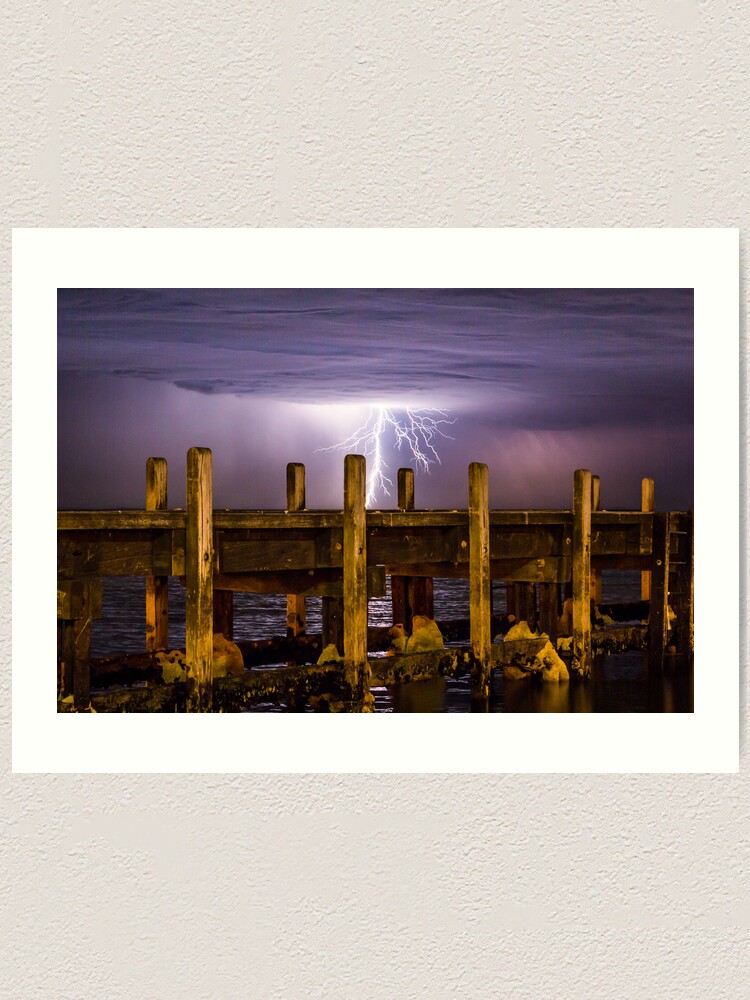 "Lightning off Frankston Port Phillip Bay, Victoria" Art Print for