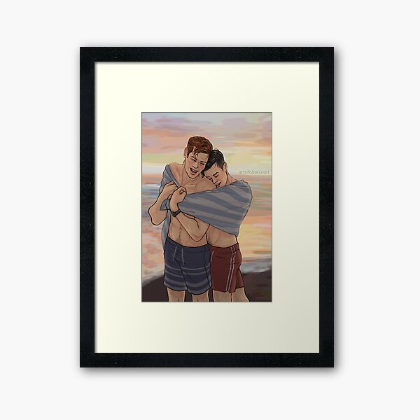 Beach Cuddles Framed Art Print