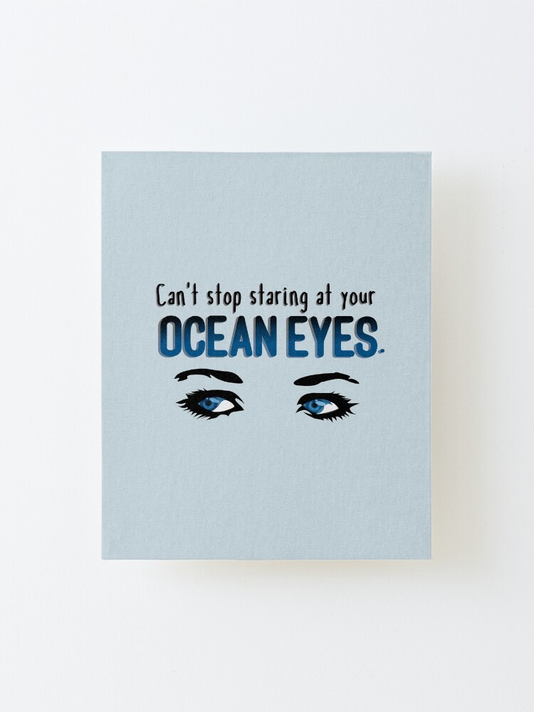 Alternate view of Staring At Your Ocean Eyes - Billie Eilish Design Mounted Print