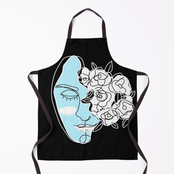Item preview, Blue human face mask line art designed and sold by dreamofdenim.