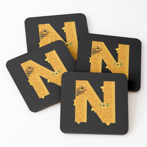 Item preview, Alphabet N Honeycomb Bee designed and sold by Fas Designs.
