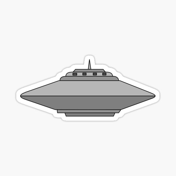 UFO Flying Saucer Alien Spaceship Cartoon Sticker