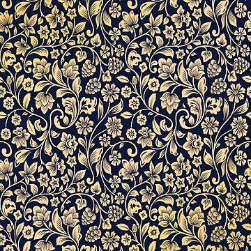 Artwork thumbnail, ROYAL Gold flower Design Pattern by Livity
