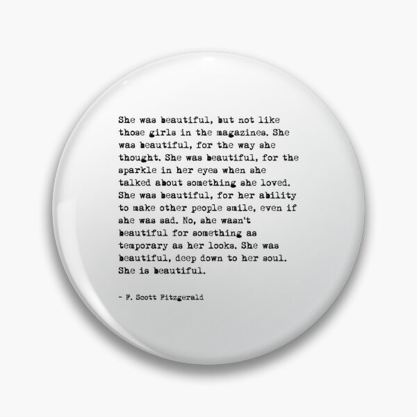 Item preview, She was beautiful - Fitzgerald quote designed and sold by corbrand.