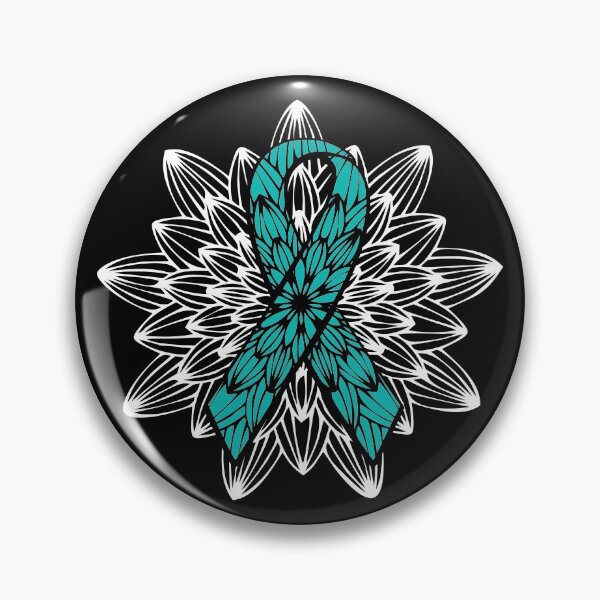 Item preview, Dysautonomia Geometric Art White Mandala  - Teal Awareness Ribbon in  October designed and sold by NotEnoughSpoons.